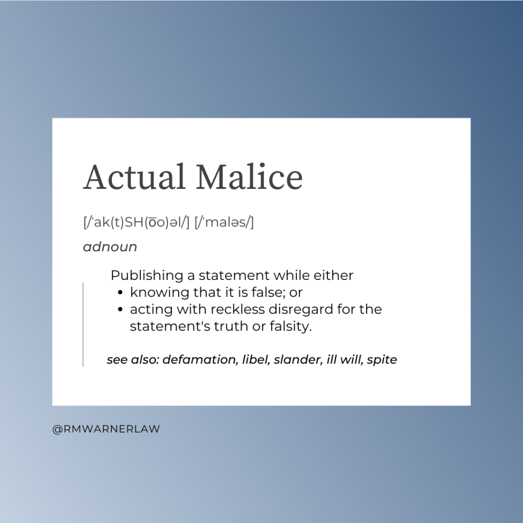 Actual malice defintion