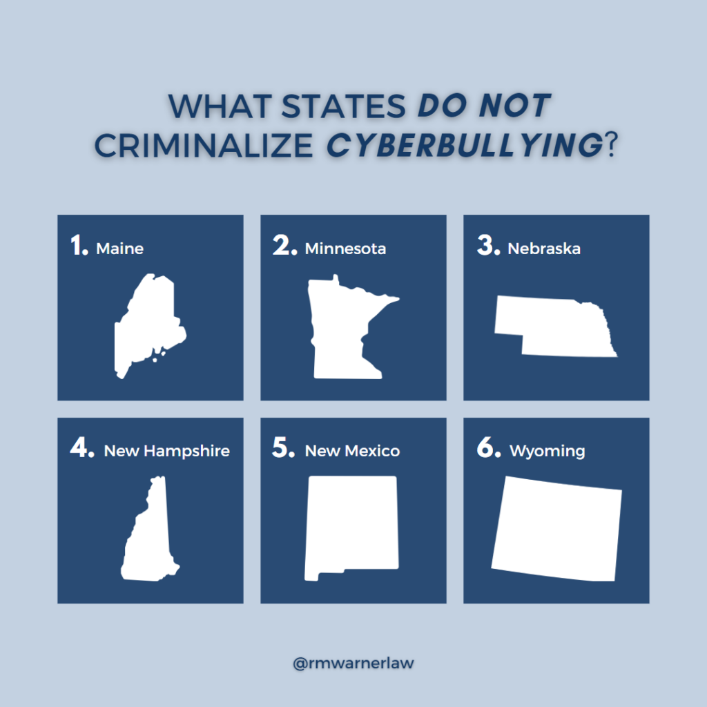 What states do not criminalize cyberbullying?