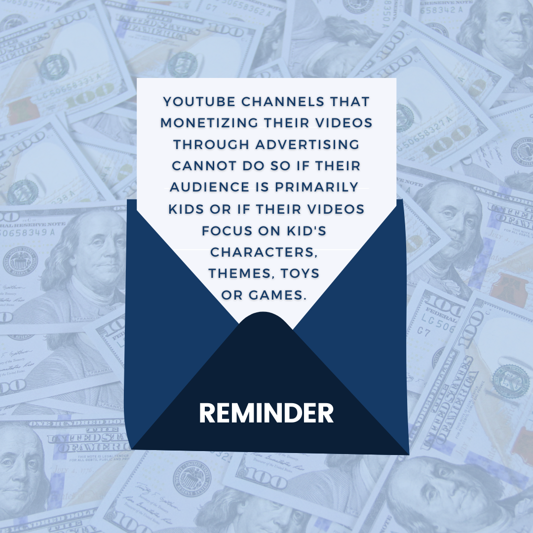 youtube monetization guidelines for COPPA law and FTC