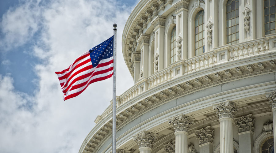 Washington DC Capitol dome detail with waving american flag | White House | RM Warner Internet Law Firm