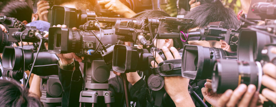large number of press and paparazzi in broadcasting event | RM Warner Inernet Law Firm