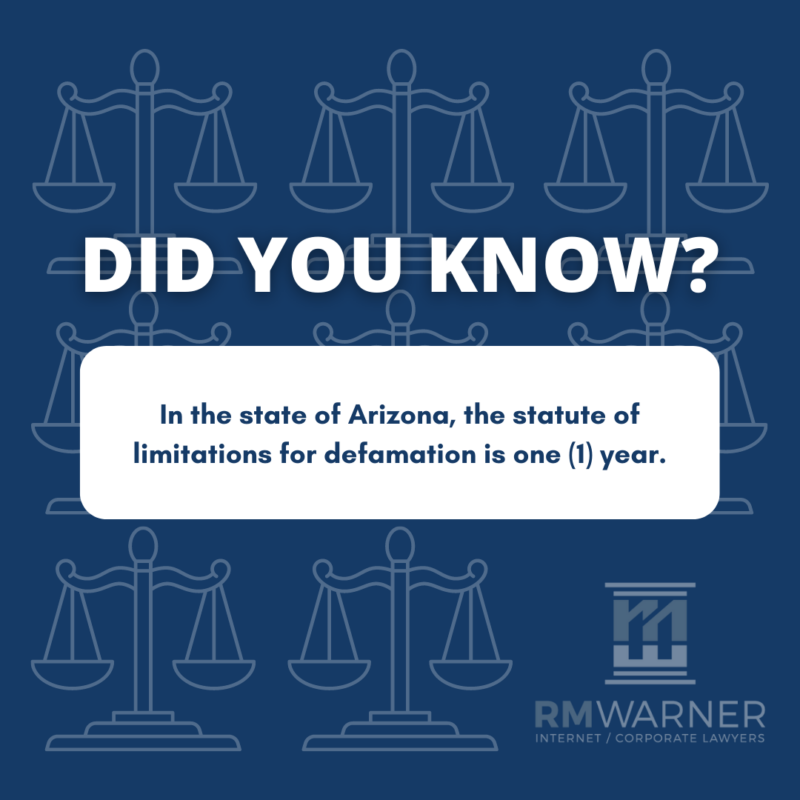 The statute of limitations for defamation action