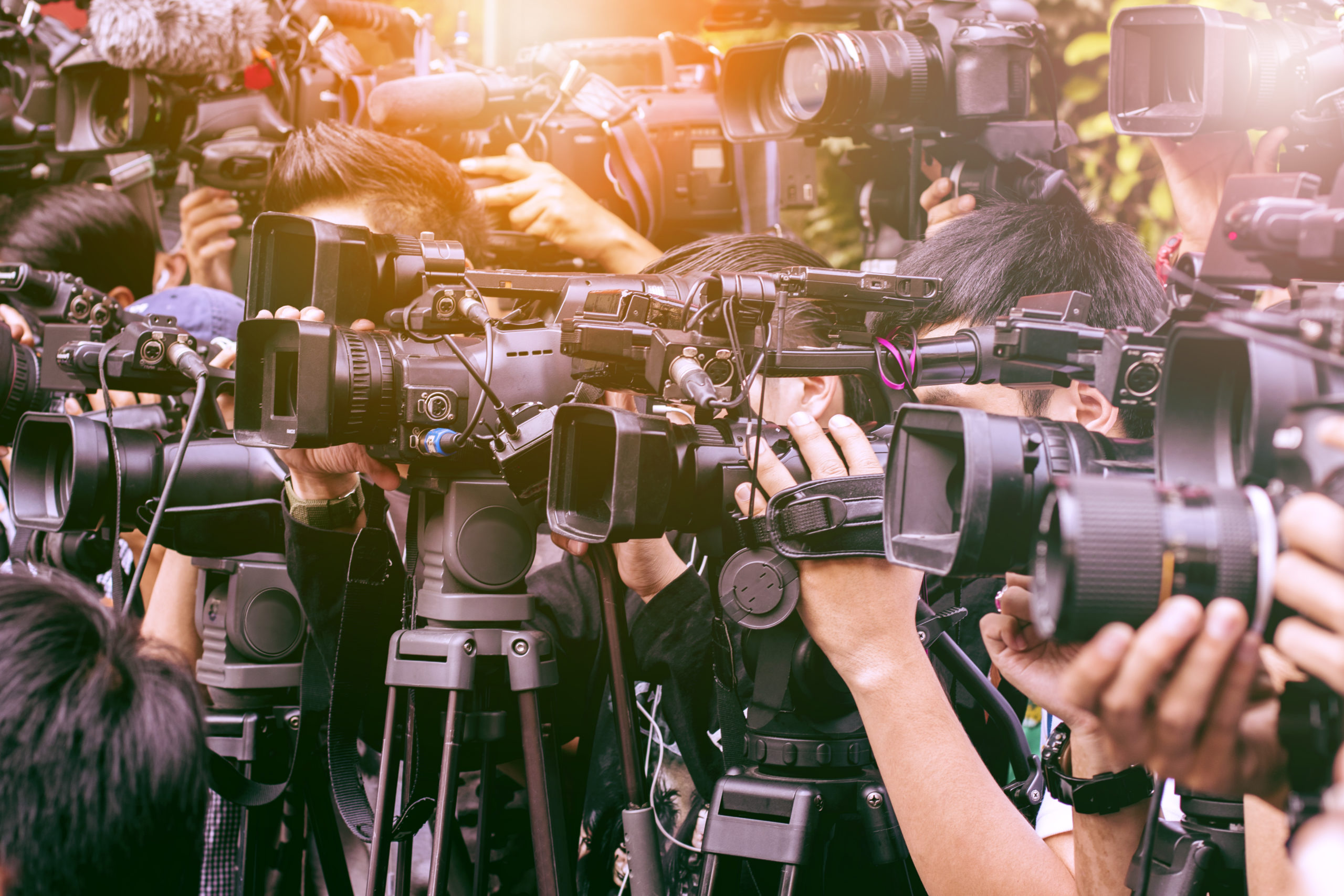 large number of press and paparazzi in broadcasting event | RM Warner Internet Law Firm